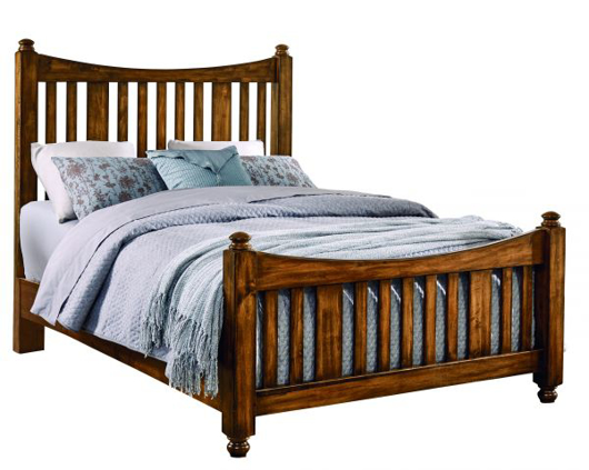 Show details for ANTIQUE AMISH QUEEN SLAT POSTER BED WITH SLAT POSTER FOOTBOARD Picture of ANTIQUE AMISH QUEEN SLAT POSTER BED WITH SLAT POSTER FOOTBOARD